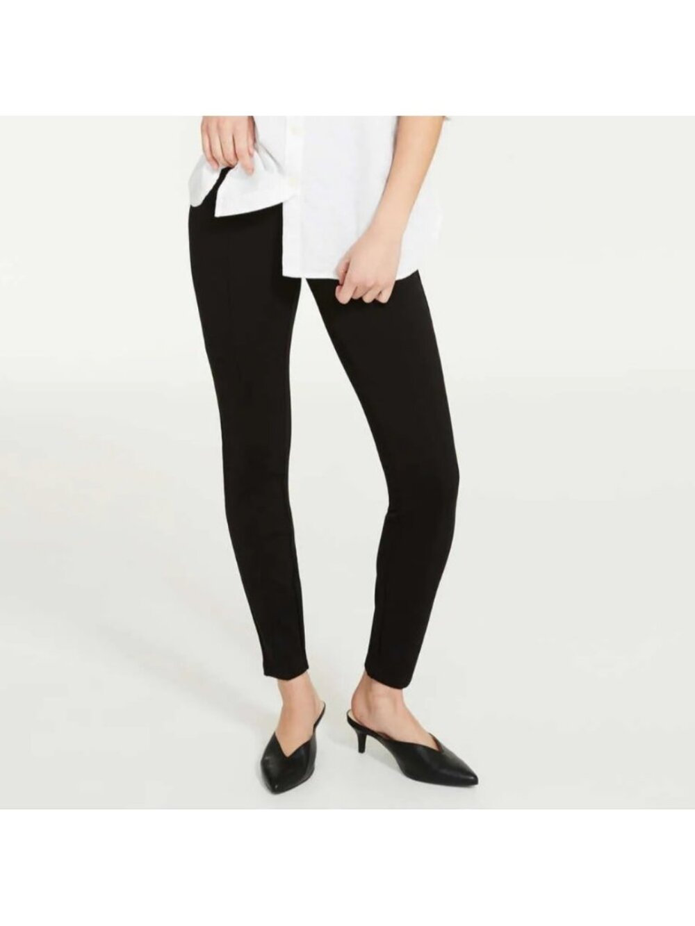 Joe Fresh Black High Waisted Rise Skinny Dress Pants Stretchy Ponte Knit small